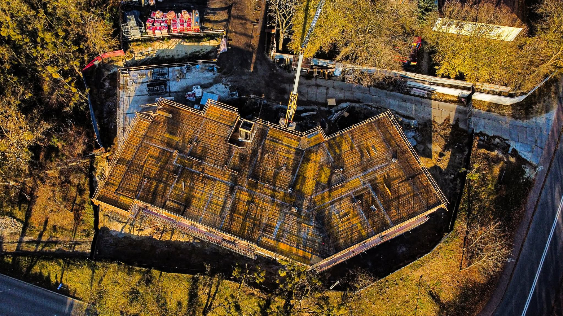 Building slab, top-down shot