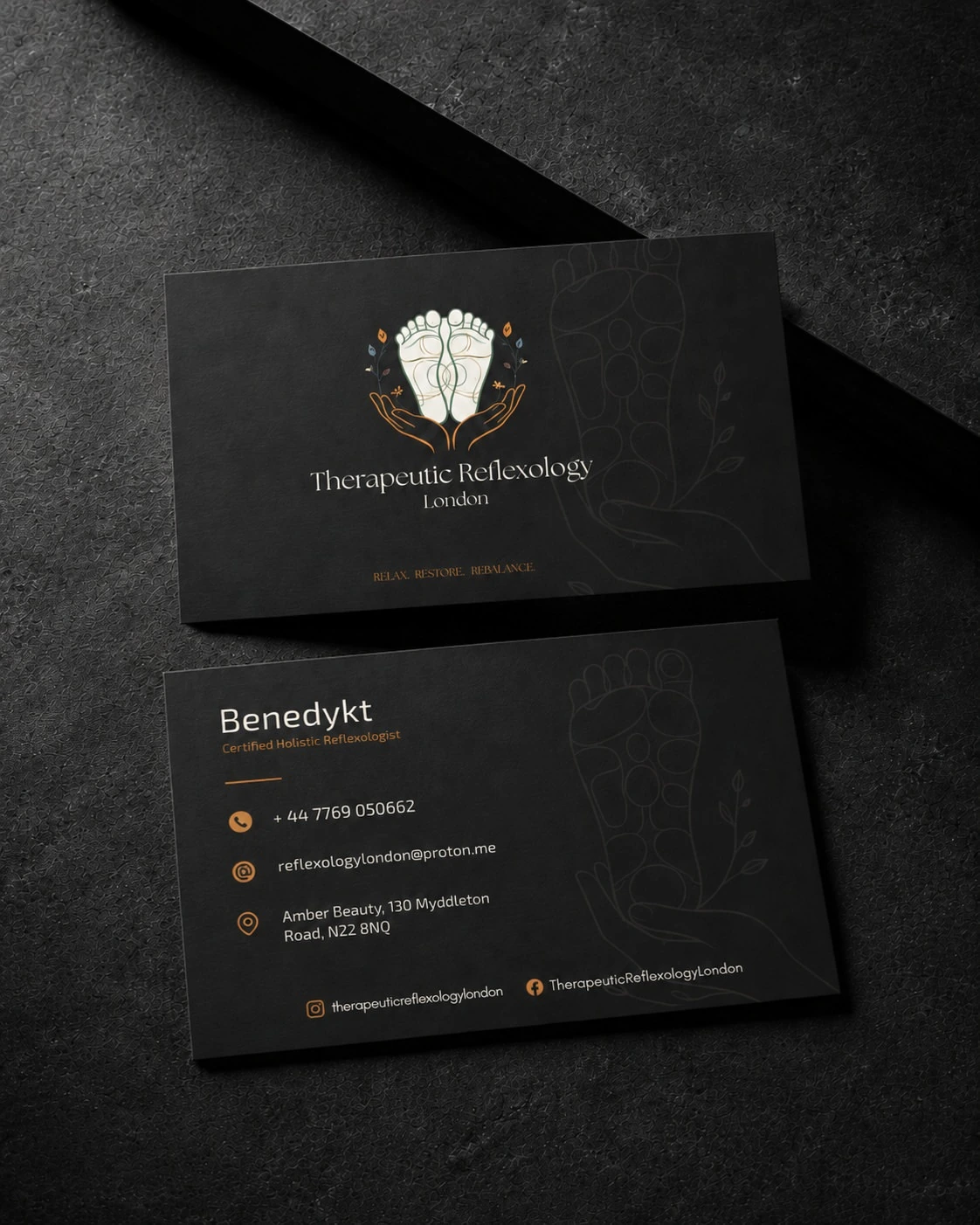 Therapeutic Reflexology London / Business card