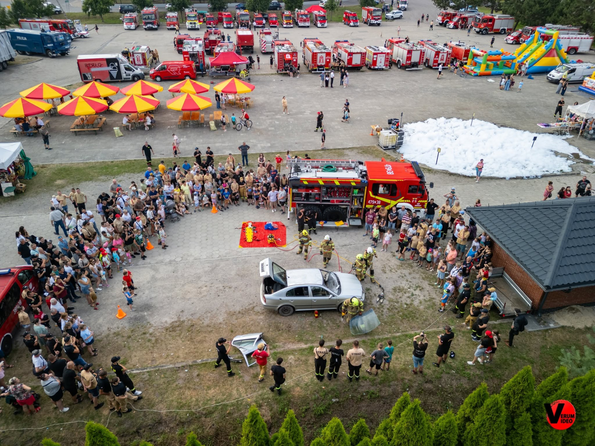 Emergency services show from a drone