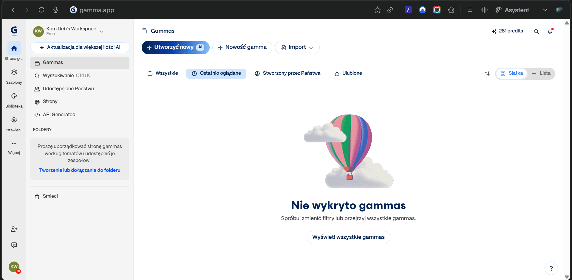 Dashboard Gamma.app